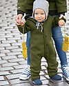 Disana Long Sleeved Boiled Wool Overall - Olive Green - Merino Wool Snowsuits