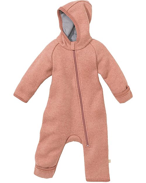 Disana Long Sleeved Boiled Wool Overall - Rosé - Merino Wool Snowsuits