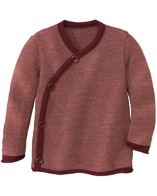 Disana Melange Cardigan - Cassis Rosé -100% GOTS Certified Organic Merino Wool Cardigans