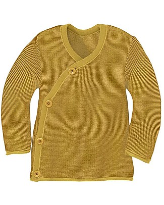 Disana Melange Jacket, Curry Gold - Pure merino wool Cardigans
