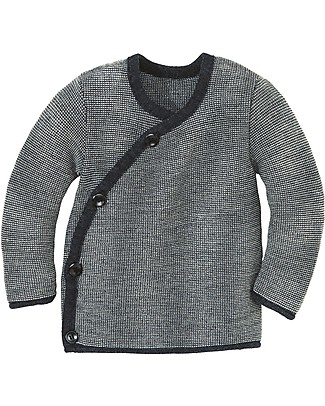 Disana Melange Jacket, Grey Melange - Pure merino wool Cardigans