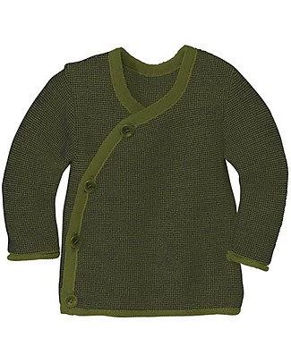 Disana Mélange Jacket - Olive Green - 100% Merino Wool Cardigans