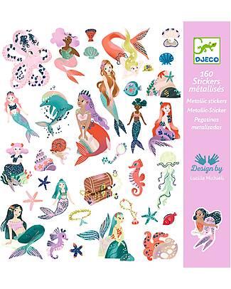 Djeco 160 Sticker Kit - Sparkling Mermaids Theme - 4+ years Stickers & Stamps Sets
