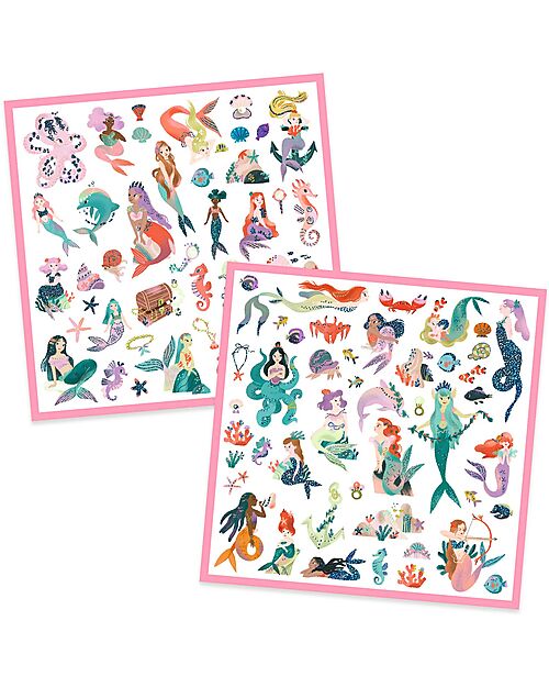 Djeco 160 Sticker Kit - Sparkling Mermaids Theme - 4+ years Stickers & Stamps Sets