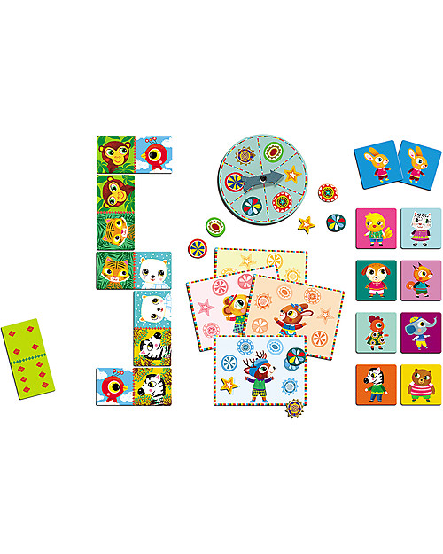 Djeco 3 Games in 1 - Bingo + Memo + Domino Board Games