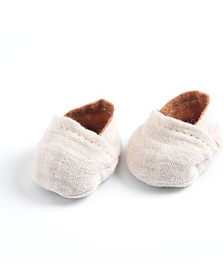 Djeco 3 Pairs of Slippers for Pomea Doll - Brown Tones - Easy to Wear Dolls Accessories