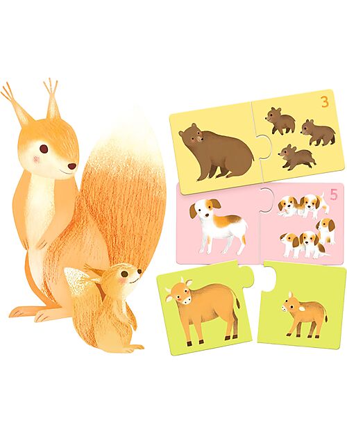 Djeco Animal Babies Duo Puzzle - 12 puzzles - 2+years Puzzles