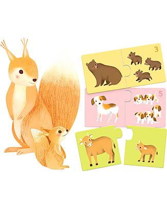 Djeco Animal Babies Duo Puzzle - 12 puzzles - 2+years Puzzles
