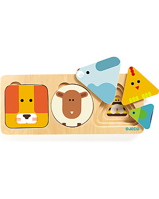 Djeco Animal Basic Wooden Puzzle Montessori Toys