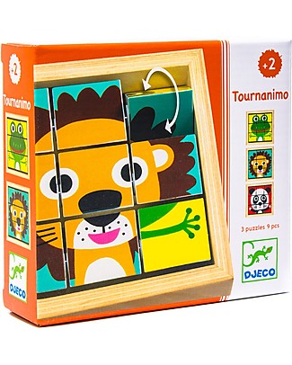 Djeco Animal Wooden Puzzle Tournaimo - with Swivel Pieces Puzzles