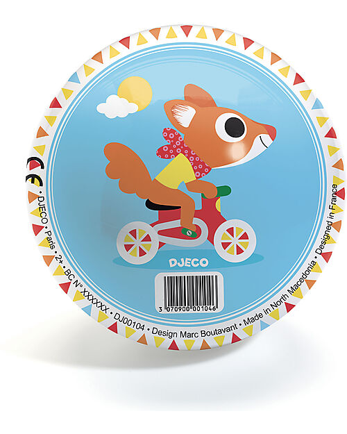 Djeco Ball - Cute Race - with Double Face Illustrations - Diameter 12 cm Outdoor Games and Toys_