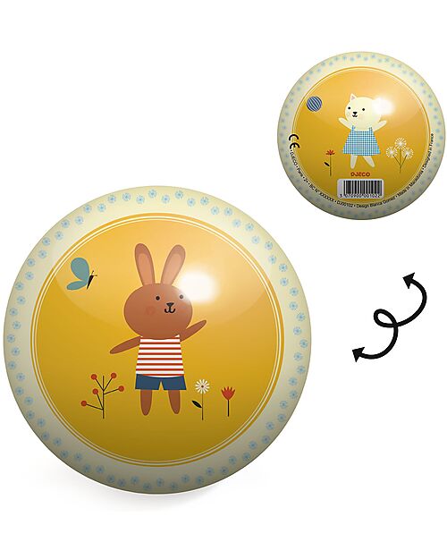 Djeco Ball - Sweety - with Double Face Illustrations - Diameter 12 cm Outdoor Games and Toys_
