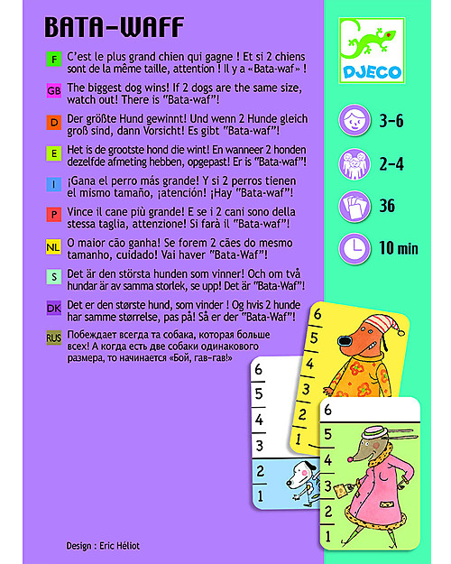 Djeco Bata-waf Playing Cards - The Biggest Dog Wins! Board Games