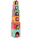 Djeco Blocks for Infants Topanifarm - Includes Blocks + Animals Wooden Blocks and Construction Sets