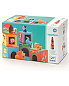 Djeco Blocks for Infants Topanifarm - Includes Blocks + Animals Wooden Blocks and Construction Sets