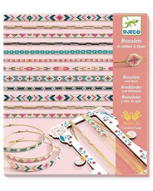 Djeco Bracelets Do It Yourself Kit -  with Frame for Beading - 9+ Art & Craft Kits