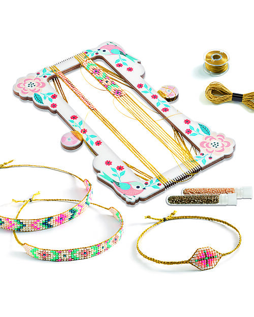 Djeco Bracelets Do It Yourself Kit -  with Frame for Beading - 9+ Art & Craft Kits