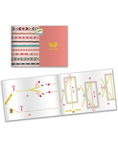 Djeco Bracelets Do It Yourself Kit -  with Frame for Beading - 9+ Art & Craft Kits