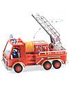 Djeco "Captain Fire" Fire Truck - Metal Vehicle with Suspension, Ladder, and Character Wooden Toy Cars, Trains & Trucks