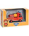 Djeco "Captain Fire" Fire Truck - Metal Vehicle with Suspension, Ladder, and Character Wooden Toy Cars, Trains & Trucks