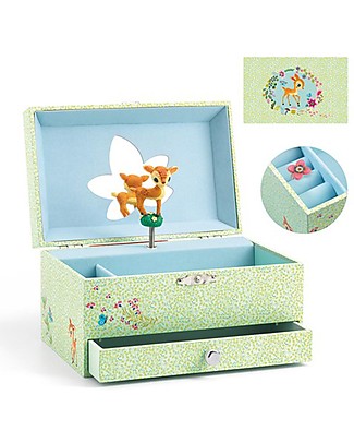 Djeco Carillon Jewel Case with Little Drawer and Mirror - Fawn Music boxes