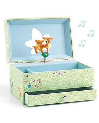 Djeco Carillon Jewel Case with Little Drawer and Mirror - Fawn Music boxes