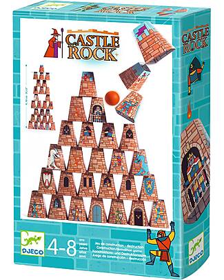 Djeco Castle Challenge - 2-in-1 Building and Knockdown Game - 4+ years Board Games