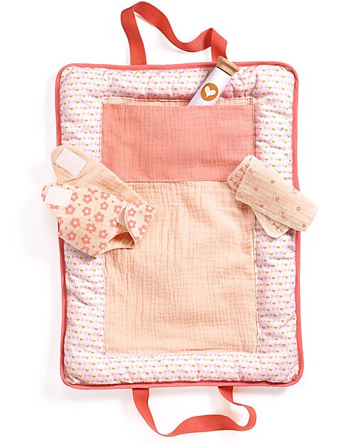 Djeco Changing Bag For Dolls - Pomea - Pink - 43 x 31 cm Dolls Accessories