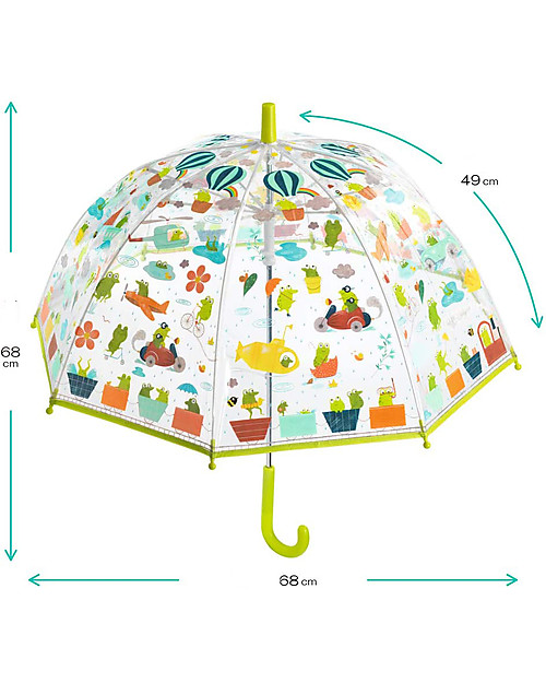Djeco Children's Umbrella - Froglets - Protection System Umbrellas
