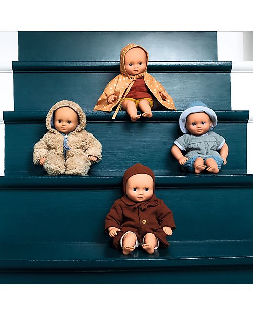 Djeco Coat and Hat for Pomea Doll - Fall - Easy to Wear Dolls Accessories