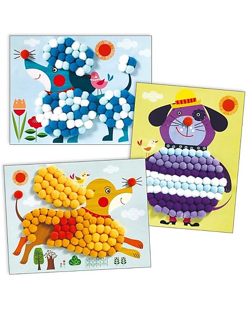 Djeco Collage Activity - An Explosion of Pompons Creative Toys