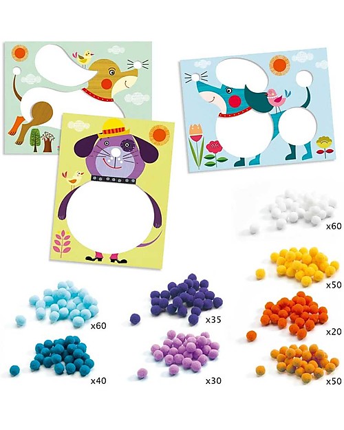 Djeco Collage Activity - An Explosion of Pompons Creative Toys