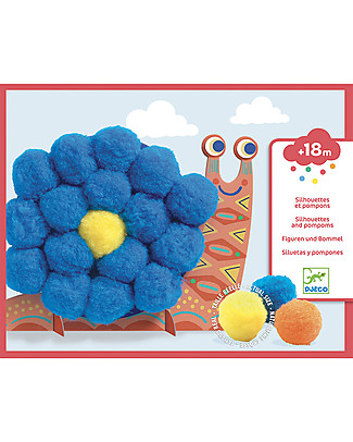 Djeco Collage Activity - Fluffy Animals - Add the Pompons! Art & Craft Kits