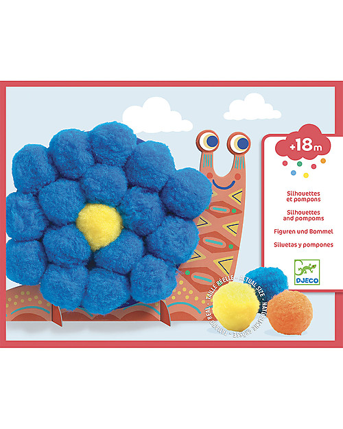 Djeco Collage Activity - Fluffy Animals - Add the Pompons! Creative Toys