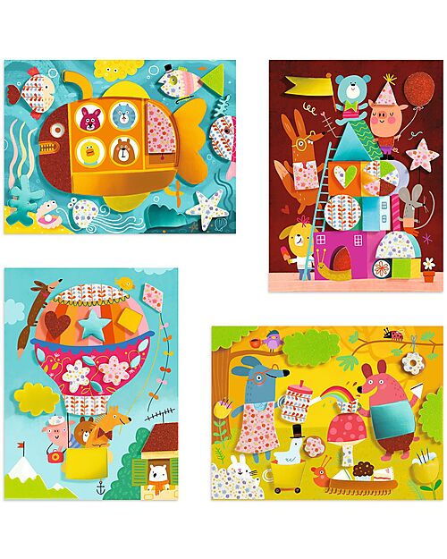 Djeco Collage Activity - Foam Fun - with Self-Adhesive Foam Creative Toys