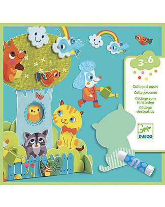 Djeco Collage Activity - Garden Pals - with Glue Creative Toys