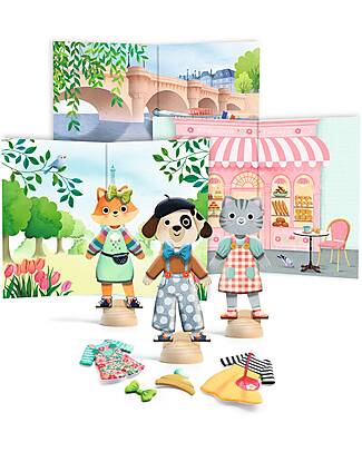 Djeco Collage With Stickers - Bonjour Paris Stickers & Stamps Sets