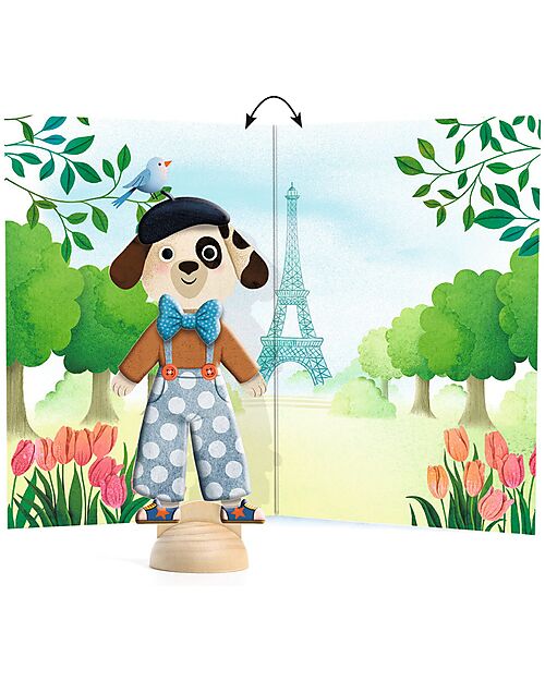 Djeco Collage With Stickers - Bonjour Paris Stickers & Stamps Sets
