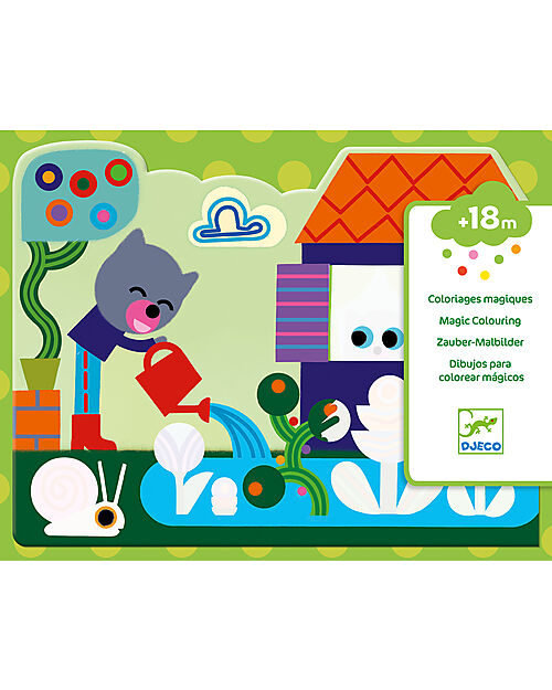 Djeco Coloring Cards with Water Markers - Hidden in the Garden Draw And Color