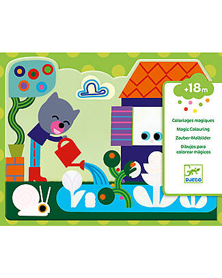 Djeco Coloring Cards with Water Markers - Hidden in the Garden Draw And Color