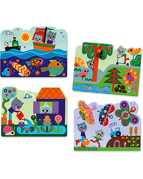 Djeco Coloring Cards with Water Markers - Hidden in the Garden Draw And Color