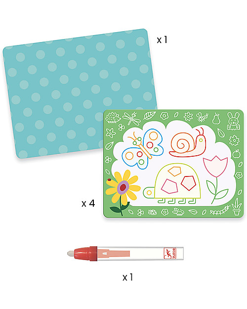 Djeco Colouring Set Magic Scribbles - with Water-Filled Pen! Draw And Color