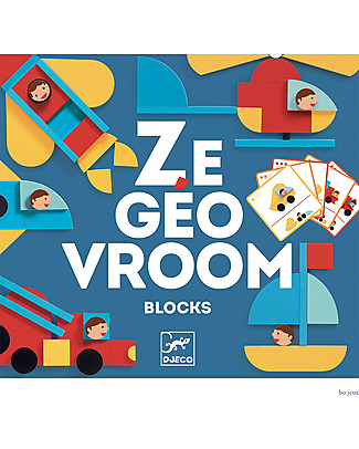 Djeco Constrution Game Ze Geo Vroum - Create Vehicles! Wooden Blocks & Construction Sets