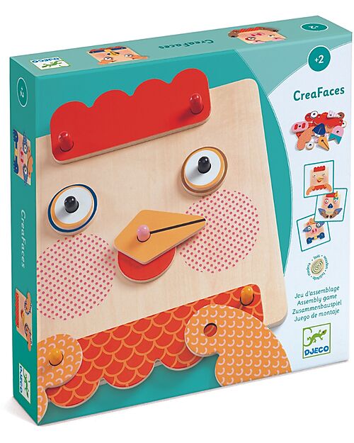 Djeco CreaFaces - Create Animal Faces - Stimulates Concentration Creative Toys