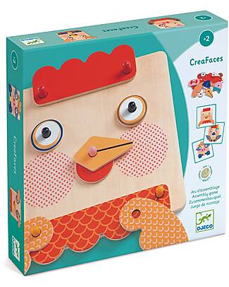 Djeco CreaFaces - Create Animal Faces - Stimulates Concentration Creative Toys