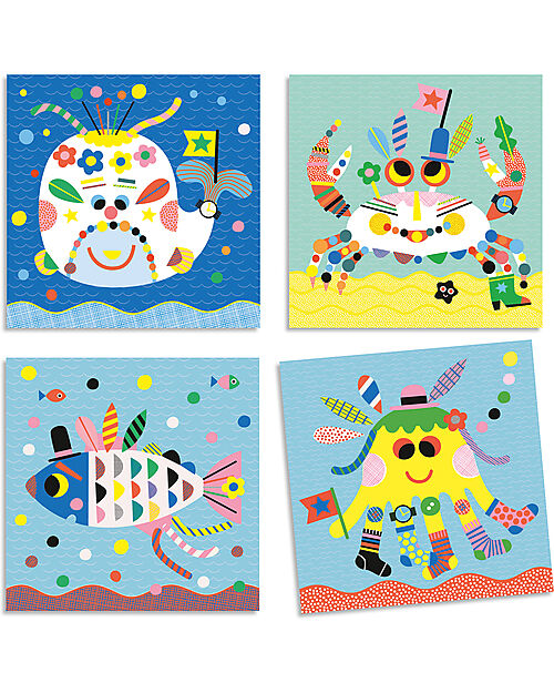 Djeco Create with Stickers - Sea Animals - Over 400 Stickers - 3+ Years Stickers & Stamps Sets