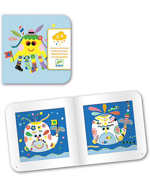 Djeco Create with Stickers - Sea Animals - Over 400 Stickers - 3+ Years Stickers & Stamps Sets