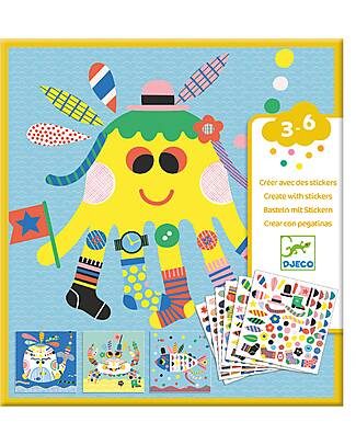 Djeco Create with Stickers - Sea Animals - Over 400 Stickers - 3+ Years Stickers & Stamps Sets