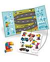 Djeco Creative Kit with Repositionable Stickers - Cars - with FSC® Certified Paper Stickers & Stamps Sets
