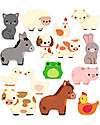 Djeco Creative Kit with Repositionable Stickers - Farm Animals - 18m+ Stickers & Stamps Sets